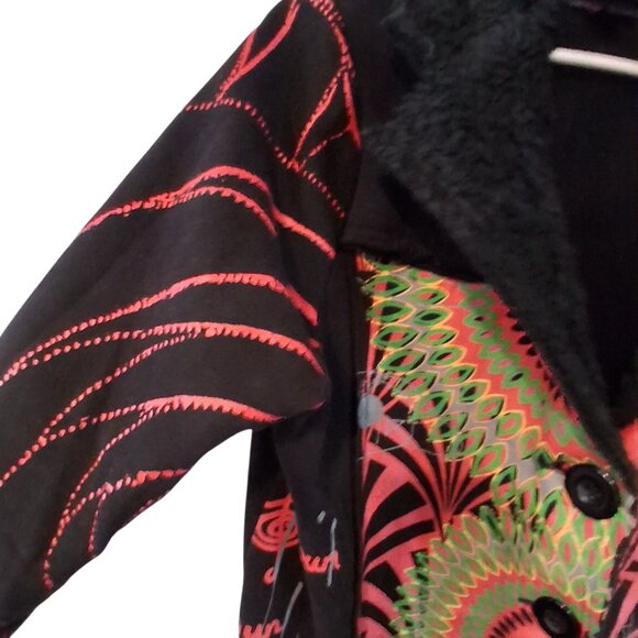 Adore coat jacket womens XL faux leather shearling black art to wear artsy - Picture 7 of 7